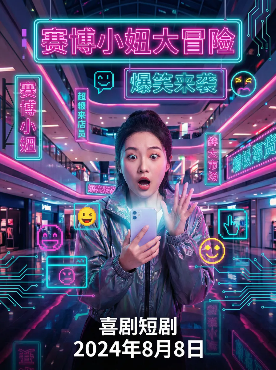 就去看 搞笑喜剧短剧 - 赛博小妞大冒险海报